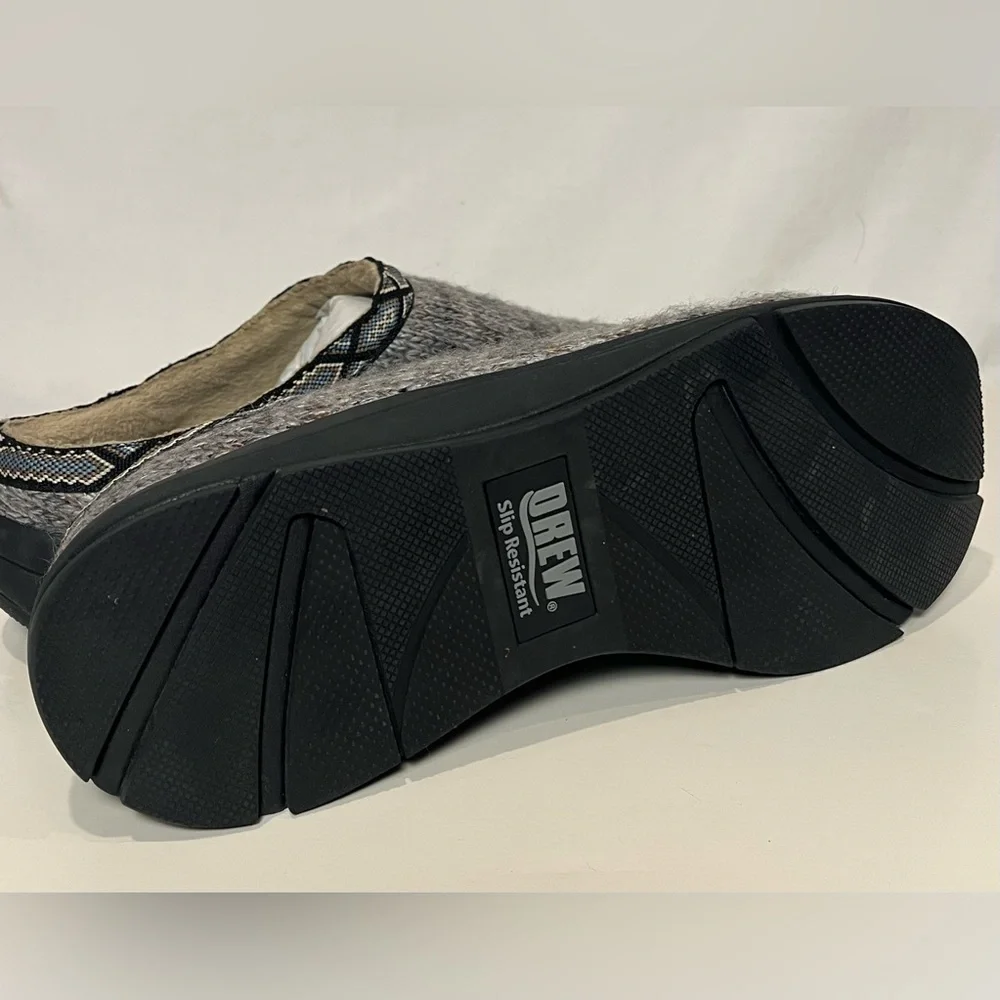 Men’s DREW Shoes Relax Slippers Woven Fabric Slip Resistant- Grey Woven - Sz 11